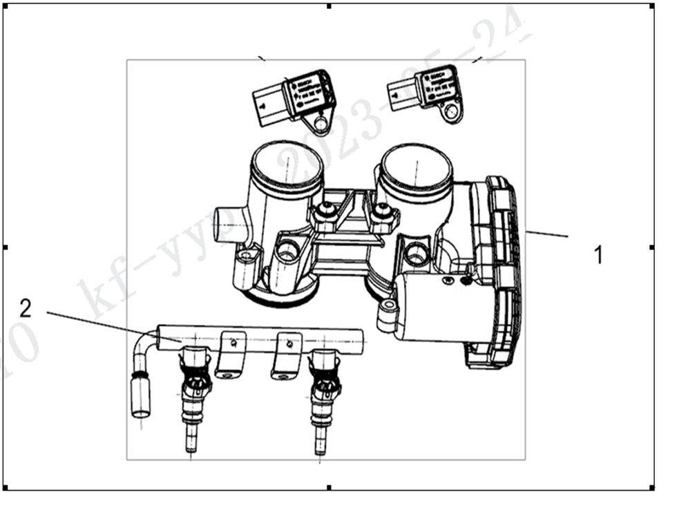 700MT 2026 E17 Throttle&injector exploded diagram